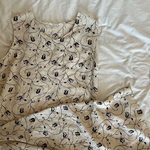 vintage cream and brown floral maxi dress